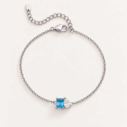 Gold toi et moi birthstone bracelet