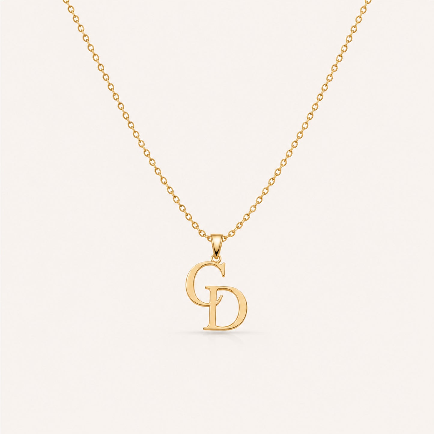 Gold couple initial necklace matching jewelry - Calioras
