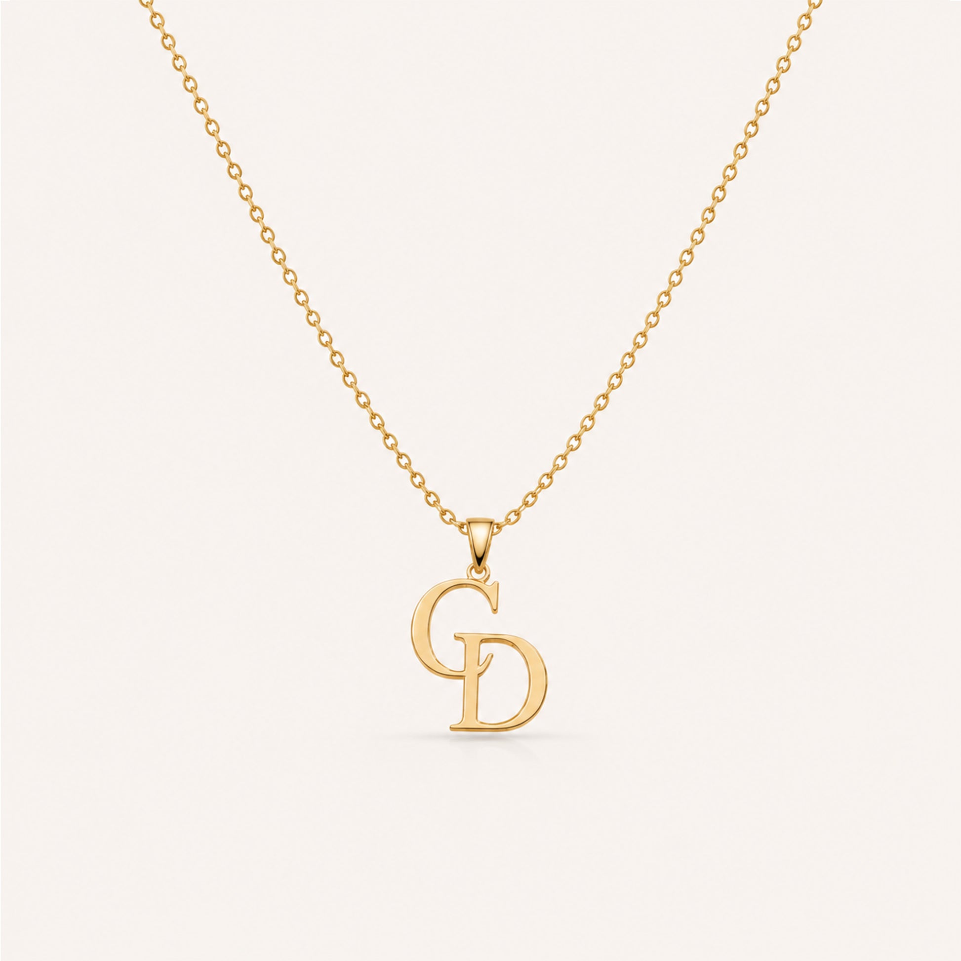 Gold couple initial necklace matching jewelry - Calioras