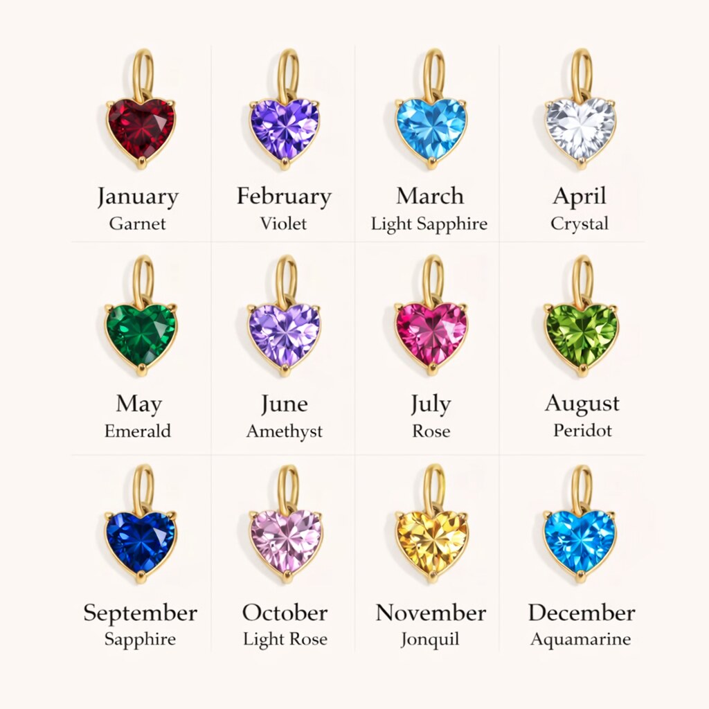 Heart Birthstone & Initial Letter Necklace - image 6
