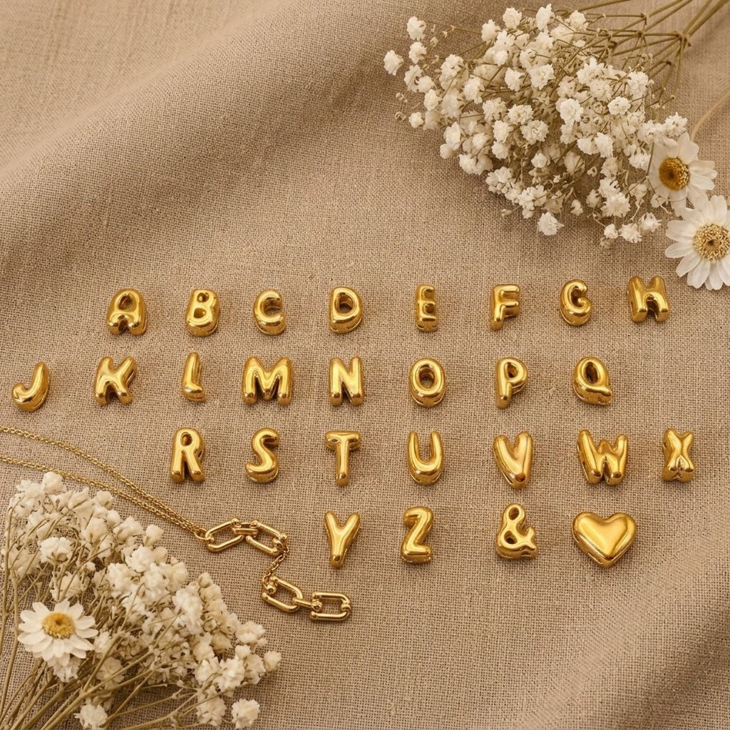 Gold bubble name necklace personalized - Calioras