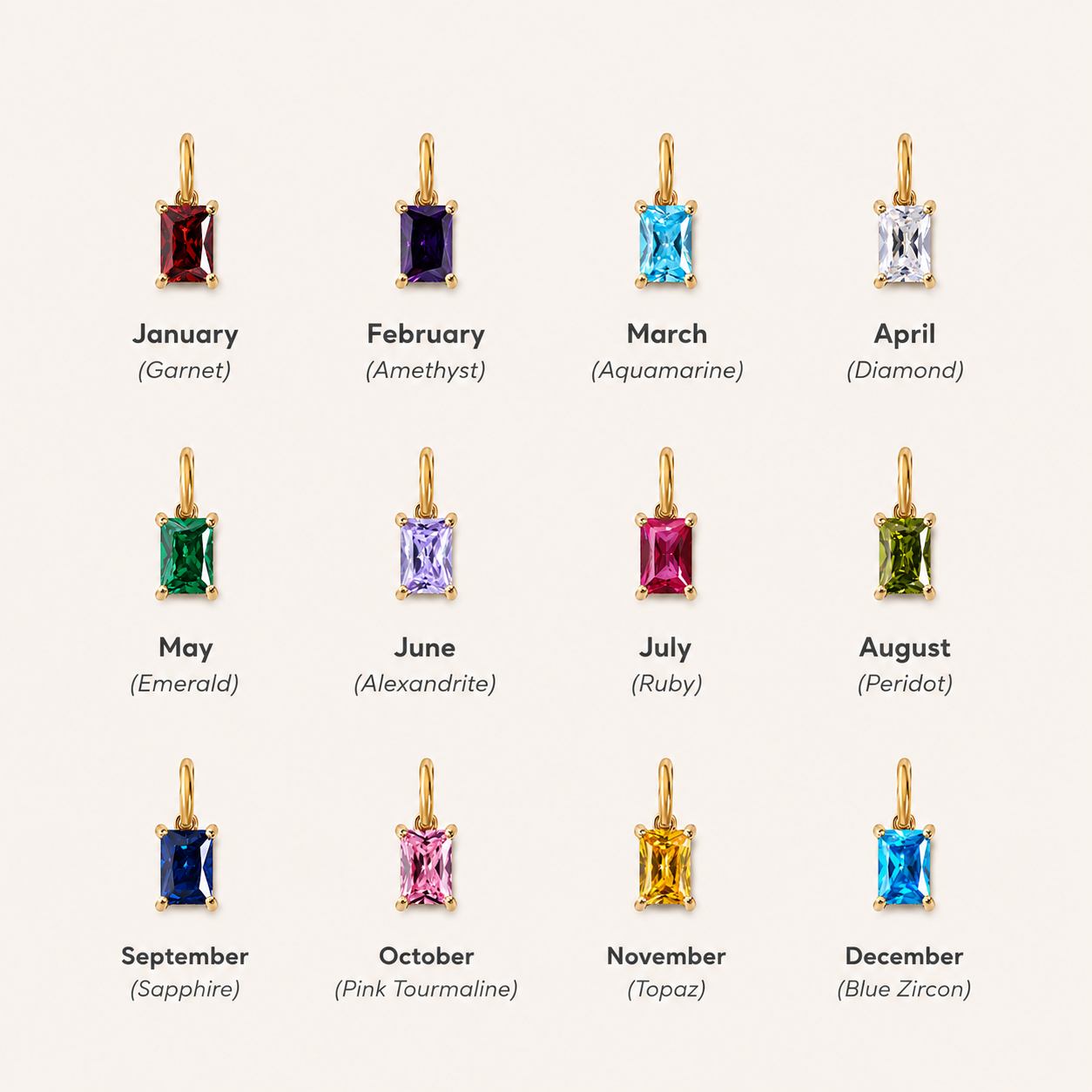 Paperclip Birthstone Cross Necklace