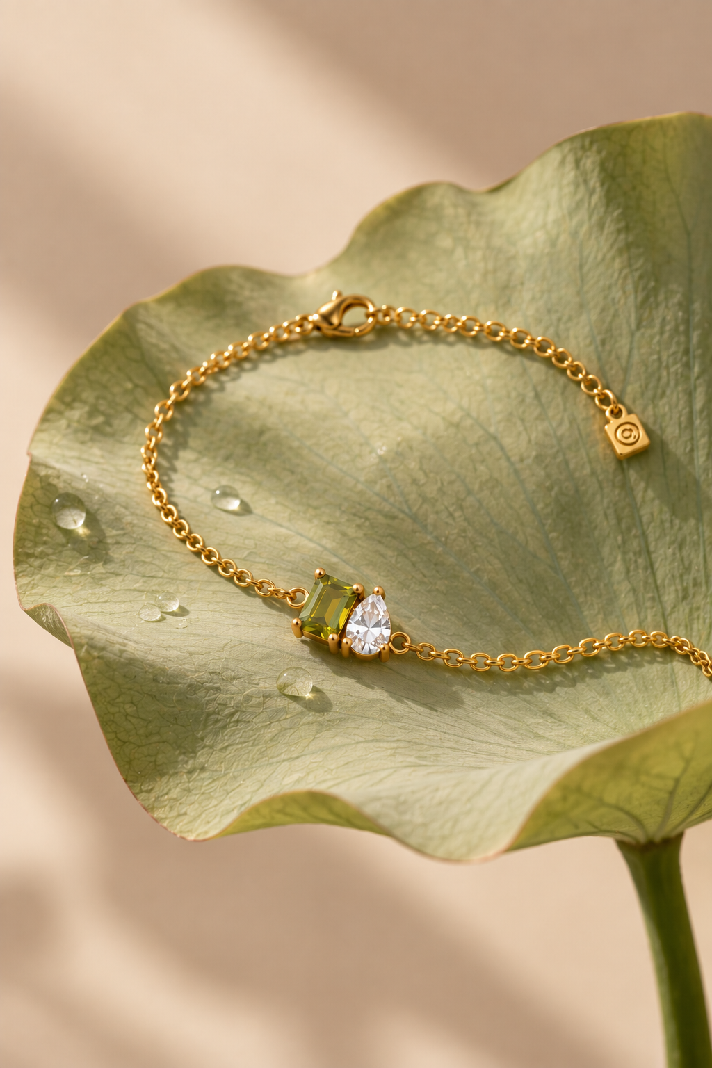 Gold toi et moi birthstone bracelet