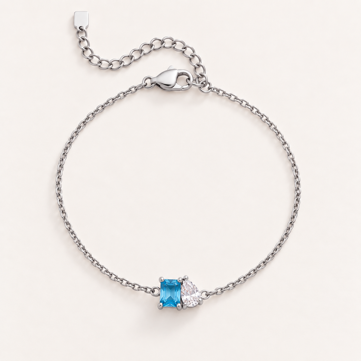 Gold toi et moi birthstone bracelet